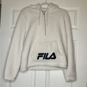 FILA Sherpa fleece quarter zip up hoodie